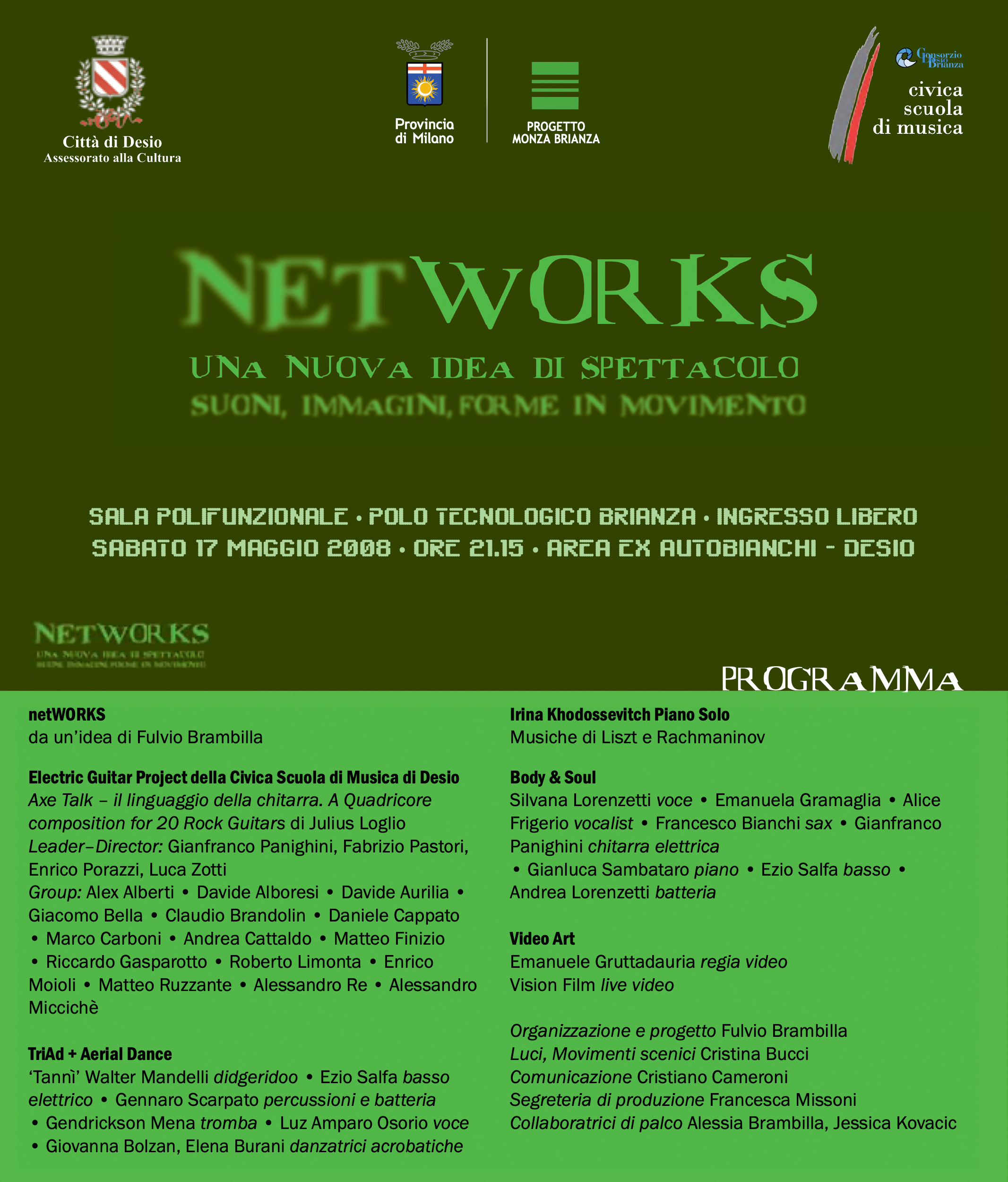 NetWorks 2008. Programma di sala